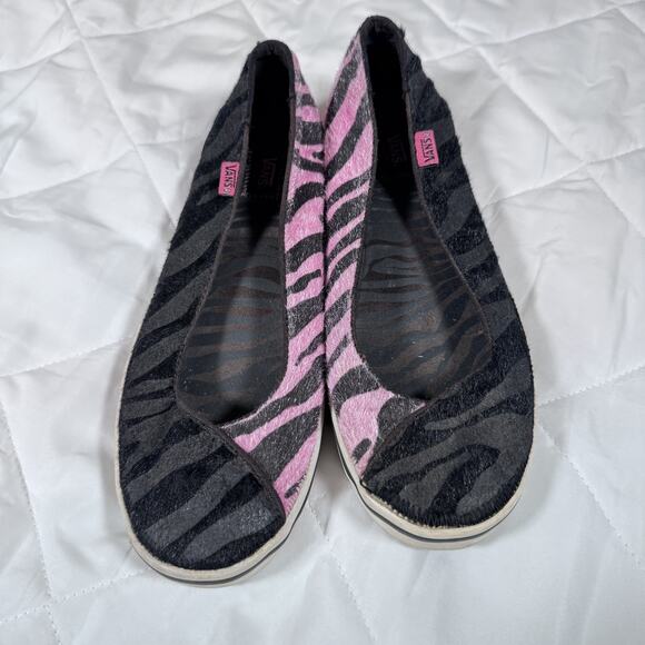 Vans Caliente Shoes Womens Size 5 Zebra Animal Print Ballet Flats Rare - Picture 3 of 11
